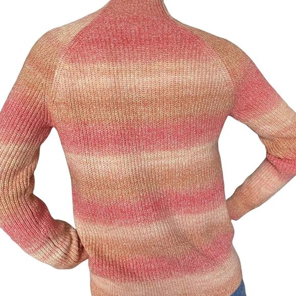 Caslon Striped Knit Pullover Sweater Size Large in Pink Space Dye NWT - Picture 2 of 6